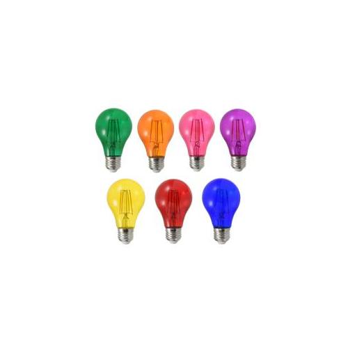 Sylvania LED4.5A19/DIM/GREEN/GL/RP/40303 Colored Glass A-Line LED Lamp, 4.5 W, E26 Lamp Base