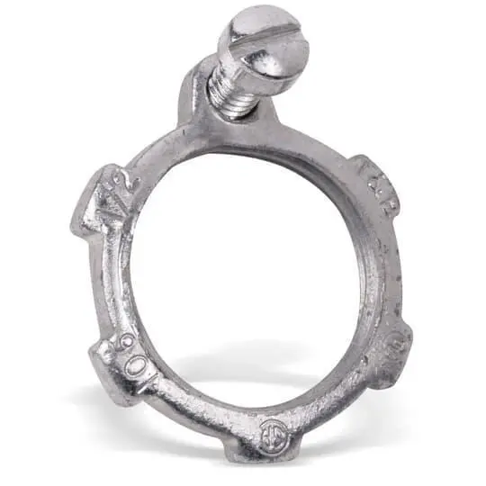 Thomas & Betts 110-TB Bonding Locknut, 1-1/2 in, For Use With Rigid/IMC Conduits, Steel, Zinc Plated
