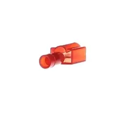Sta-Kon 18RA-251T 250 Insulated Male Tab, 22 to 18 AWG Conductor, 0.25 in W x 0.032 in THK Tab, Brazed Seam Barrel, Brass/Copper, Red