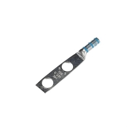 Color-Keyed 256-30695-1158 2-Hole Non-Insulated Compression Lug, 6 AWG Copper Conductor, Die Code: 24, 3/8 in Stud, Copper