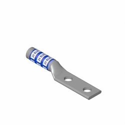 Color-Keyed 256-30695-1245 2-Hole Non-Insulated Compression Lug, 250 kcmil Copper Conductor, Die Code: 62, 3/8 in Stud, Copper