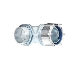 Thomas & Betts 5256 Non-Insulated Conduit Connector, 1-1/2 in Trade, 90 deg, Malleable Iron, Chromate Coated/Electro-Zinc Plated