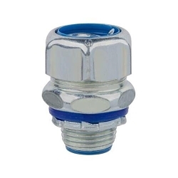 Thomas & Betts 5333 Insulated Straight Conduit Connector, 3/4 in Trade, Steel, Chromate Coated/Electro-Zinc Plated
