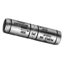 Color-Keyed 54015 2-Way Long Barrel Splice Connector, 350 kcmil Copper Conductor, Die Code: 15CA71R, 4.13 in L, Copper