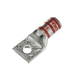Color-Keyed 54163-TB 54100 1-Hole Non-Insulated Compression Lug With Peep Hole, 3/0 AWG Copper Conductor, Die Code: 50, 5/16 in Stud, Copper