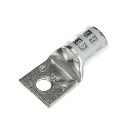 Color-Keyed 54179 54100 1-Hole Non-Insulated Compression Lug With Peep Hole, 300 kcmil Copper Conductor, Die Code: 66, 3/8 in Stud, Copper