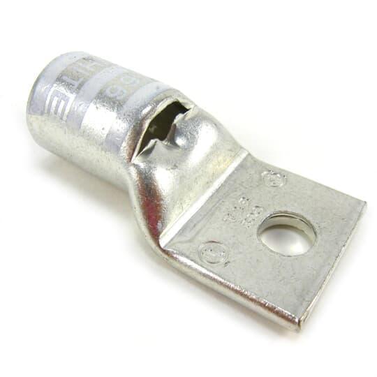 Color-Keyed 54181 54100 1-Hole Non-Insulated Compression Lug With Peep Hole, 300 kcmil Copper Conductor, Die Code: 66, 5/8 in Stud, Copper