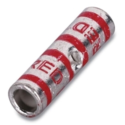 Color-Keyed 54516 2-Way Standard Barrel Splice Connector, 400 kcmil Copper Conductor, Die Code: 76, 2-3/4 in L, Copper