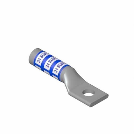 Color-Keyed 54914BE10 54900 1-Hole Non-Insulated Compression Lug, 300 kcmil Stranded Copper Conductor, Die Code: 66, 5/8 in Stud, Copper