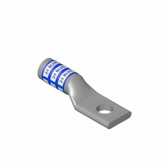 Color-Keyed 60109-TB 1-Hole Non-Insulated Compression Lug, 6 AWG Aluminum/Copper Conductor, Die Code: 29, 3/8 in Stud, Aluminum