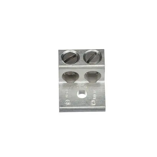 Blackburn ADR11-21 Type ADR-ALCUL Dual Rated Mechanical Connector, 14 to 1/0 AWG Aluminum/Stranded Copper Conductor, 1/4 in Stud, 1 Bolt Holes, Aluminum