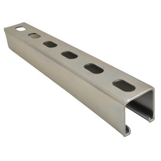 Superstrut B1400HS-20PG B Series Half Slotted Metal Channel, 20 ft L 1-5/8 in W 13/16 in D 14 ga THK, Steel, Pre-Galvanized, Domestic