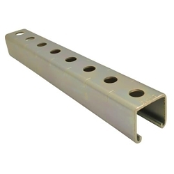 Kindorf B-905-10-316SS B Series Punched Metal Channel, 10 ft L 1-1/2 in W 1-1/2 in D 12 ga THK, 316 Stainless Steel, Domestic