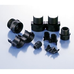 BLNO-M162 1-Piece Divisible Straight Conduit Connector With Metric Threads, NW12 Trade, M16x1.5 Cable Openings, For Use With PMA Standard Nominal Width, Slit and Divisible Conduits, Polyamide 6