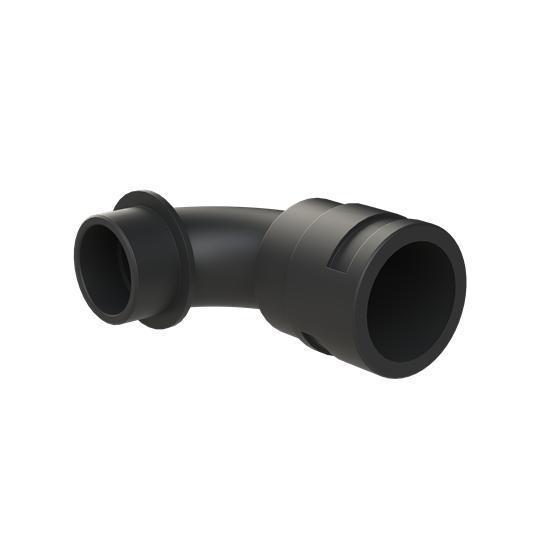 PMAFIX BVBD-M406GT 1-Piece Type VBD Curved Conduit Elbow With Pre-Installed Universal Safety Clip, NW36 Trade, 90 deg, Polyamide/Nylon 6