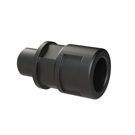 PMAFIX BVND-M120GT Reinforced Straight Conduit Connector With Universal Safety Clip, NW10 Trade, M12x1.5 Cable Openings, For Use With PMAFLEX®, PMAFLEX® Pro, PMA Smart Line and Nylon Flexible Conduits, Polyamide 6