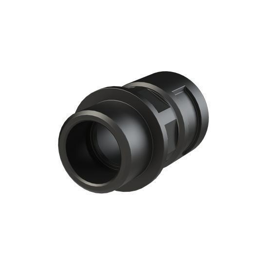 PMAFIX BVND-M202GT Reinforced Straight Conduit Connector With Universal Safety Clip, NW12 Trade, M20x1.5 Cable Openings, For Use With PMAFLEX®, PMAFLEX® Pro, PMA Smart Line and Nylon Flexible Conduits, Polyamide 6