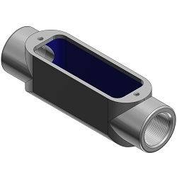 Thomas & Betts BlueKote® C38 Type-C Conduit Body, 1 in Hub, Form 8 Form, 13 cu-in Capacity, Malleable Iron, Epoxy Powder Coated/Zinc Plated