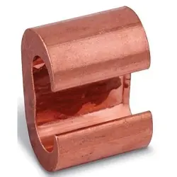Blackburn CTP25020 Grounding C-Tap Compression Connector, C Shape, 3/0 AWG to 250 kcmil Main/Run, 6 to 2/0 AWG Tap, Copper