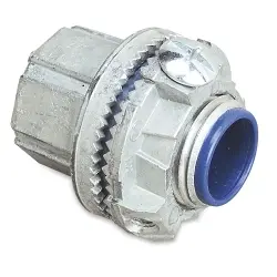 Thomas & Betts H150GR-TB Grounding Hub With Thermoplastic Insulated Throat, 1-1/2 in Trade, Thread Connection, Locknut Installation, Zinc