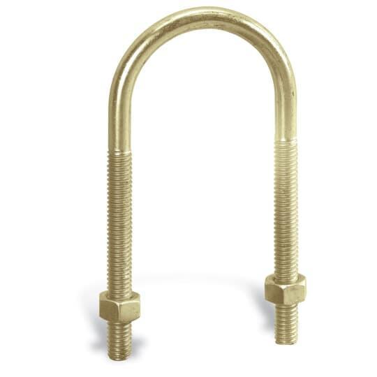 Kindorf H-286-2 Right Handed Thread U-Bolt, 3/8-16, GoldGalv®, Steel