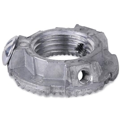 Thomas & Betts STAR-TECK® L100GRL Grounding and Bonding Locknut, 1 in, 13/32 in H, Die Cast Copper-Free Aluminum