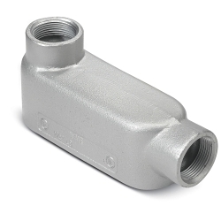 Thomas & Betts LB250M 35 Type LB Conduit Body With Back Opening, 2-1/2 in Hub, 142 cu-in Capacity, Malleable Iron, Aluminum Acrylic Coated/Zinc Plated