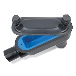 OCAL-BLUE® LB29-G Type LB Conduit Body With Cover, 3/4 in Hub, Mark 9 Form, Iron, PVC Coated