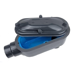 OCAL-BLUE® LB58-B Type LB Conduit Body, 1-1/2 in Hub, Form 8 Form, 45 cu-in Capacity, Gray Iron, PVC Coated