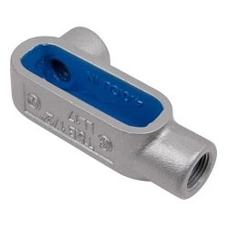 OCAL-BLUE® LL67SA-G Type LL Conduit Body With Cover, 2 in Hub, Form 7 Form, 51 cu-in Capacity, Aluminum, PVC Coated
