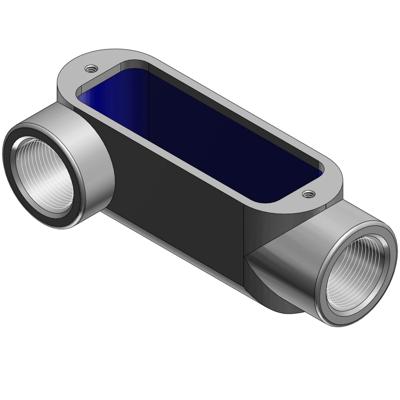Thomas & Betts BlueKote® LR38 Type LR Conduit Body, 1 in Hub, Form 8 Form, 13 cu-in Capacity, Iron, Epoxy Powder Coated/Zinc Plated