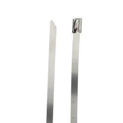 Ty-Rap LS-7.9-200A Uncoated Cable Tie, 7.9 in L x 0.305 in W x 0.01 in THK, 304 Stainless Steel, Metallic Gray