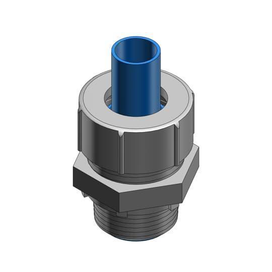 Thomas & Betts Plastic Bullet® LT200M Flexible Straight Conduit Connector With Nylon Insert, 2 in Trade, Steel
