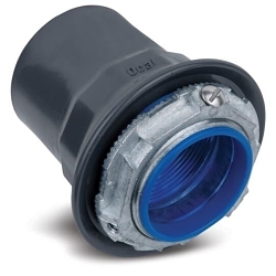 Ocal-Blue™ STG3-W Grounding Hub Connector With Thermoplastic Insulated Throat and Nitrile Rubber Sealing Ring, 1 in Trade, Zinc