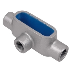 Ocal T67-B Type T Conduit Body, 2 in Hub, Form 7 Form, 50 cu-in Capacity, Iron, PVC Coated