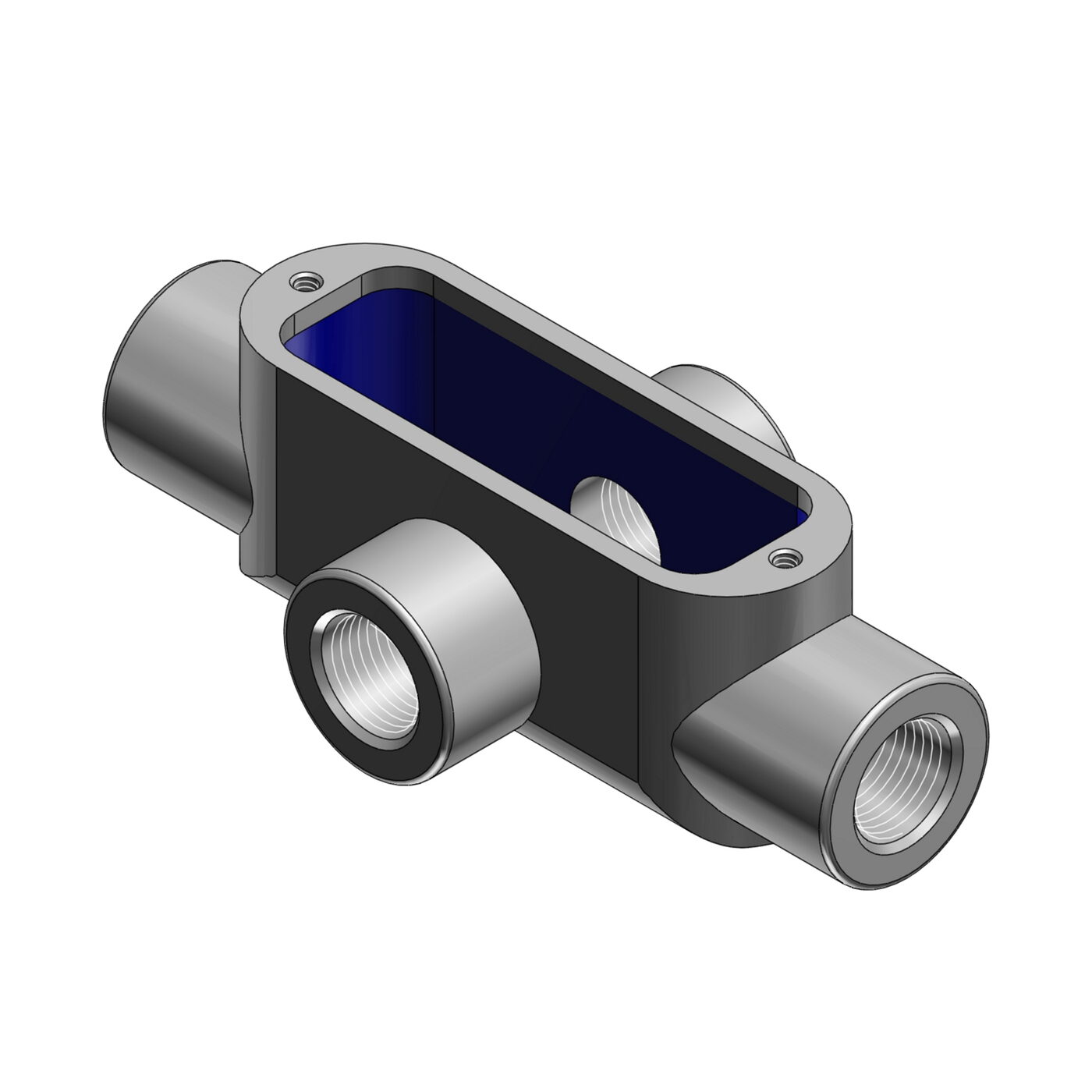 Thomas & Betts X150M 35 Series Type X Conduit Body, 1-1/2 in Hub, 15 cu-in Capacity, Malleable Iron, Aluminum Acrylic Coated/Zinc Plated