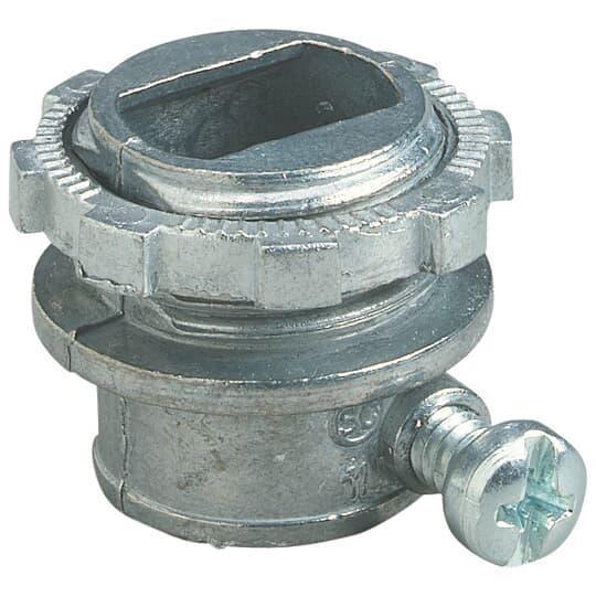 Steel City XC-220-SC Non-Insulated Conduit Connector, 3/8 in Trade, 1/2 in Knockout, 0.38 to 0.63 in Cable Openings, Die Cast Zinc