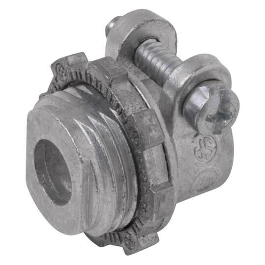 Steel City XC-902 Insulated Conduit Connector, 3/4 in Trade, Malleable Iron, Zinc Plated