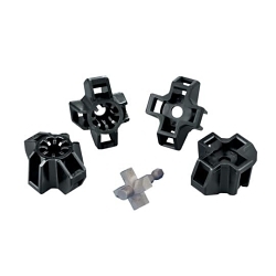 Ty-Rap XMNY-500-0-D Heavy Duty Cable Tie Mounting Base, 4-Way, Stud Mount, Nylon/Polyamide 6.6, Black