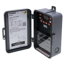 TORK EWZ103 Time Switch, 1 min to 24 hr/7 days Setting, 120 to 277 V AC, 1, 2 hp, DPST Contact, 2 Poles