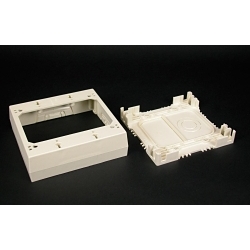 Wiremold WMD2344SD-2AWH 2-Gang Deep Non-Metallic Divided Box, 4-3/4 in L x 4-7/8 in W x 2-1/4 in H, White