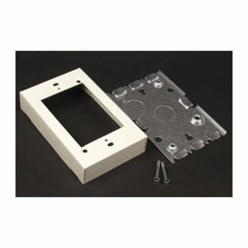 Wiremold 5748SWH Shallow Switch and Receptacle Box, 4-5/8 in L x 2-7/8 in W x 15/16 in H, Steel, Ivory/White