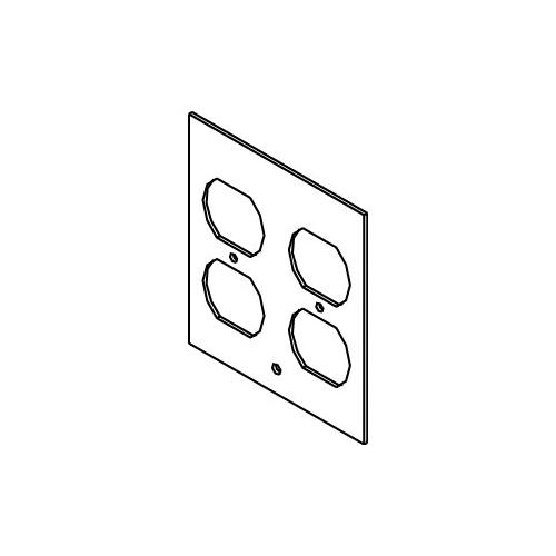 Wiremold DGT-2DP 4-Outlet Unassembled Upper Top Panel Device Plate, 2 Gangs