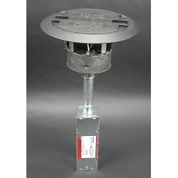 Wiremold RC4ATCBK Multi-Service Non-Metallic Poke-Through Assembled Unit, 4 in Hole, 2 Gangs, 8-1/4 in Cover, 24.5 cu-in, Steel