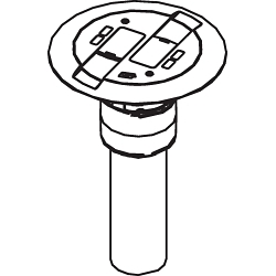 Wiremold TopGuard™ RC9AMDTCGY RC9AMD Single Service Poke-Through Assembled Unit With Scrub Water Gasket, 3 in Hole, 2 Gangs, 7 in Cover, Steel