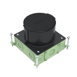 Wiremold RPSFB-OG Ratchet-Pro™ On-Grade Floor Box, PVC/Steel, 160 cu-in Capacity, 14 Knockouts, 7 in L x 6-13/16 in W x 6-1/16 in H