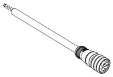 Brad Profibus® Micro-Change® B05S00PP4M010 120098 Single Ended Threaded Cordset, M12 Straight Female x Pigtail Connector, 1 m L Cable, 5 Poles, Reverse Keyway
