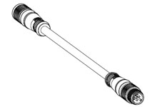Brad Profibus® Micro-Change® BB5S30PP4M100 120098 Double Ended Threaded Cordset, M12 Straight Male x Straight Female Connector, 10 m L Cable, 5 Poles, Reverse Keyway