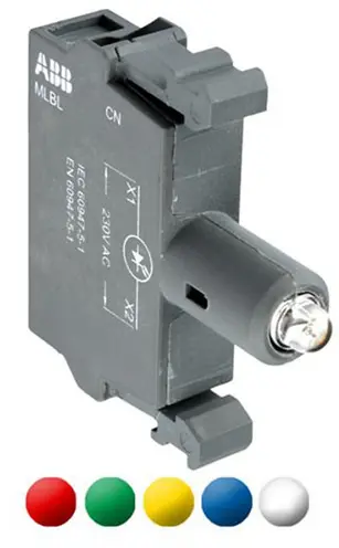 ABB MLBL-01R LAMP BLOCK WITH LED, 24VAC/DC RED