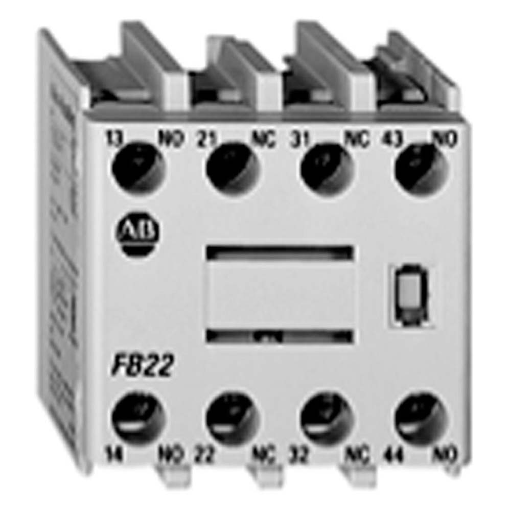 Allen-Bradley 100-FB20 Bulletin 100 auxiliary contact block adds one normally open (1 N.O.) contact to compatible Bulletin 100 IEC contactors and star